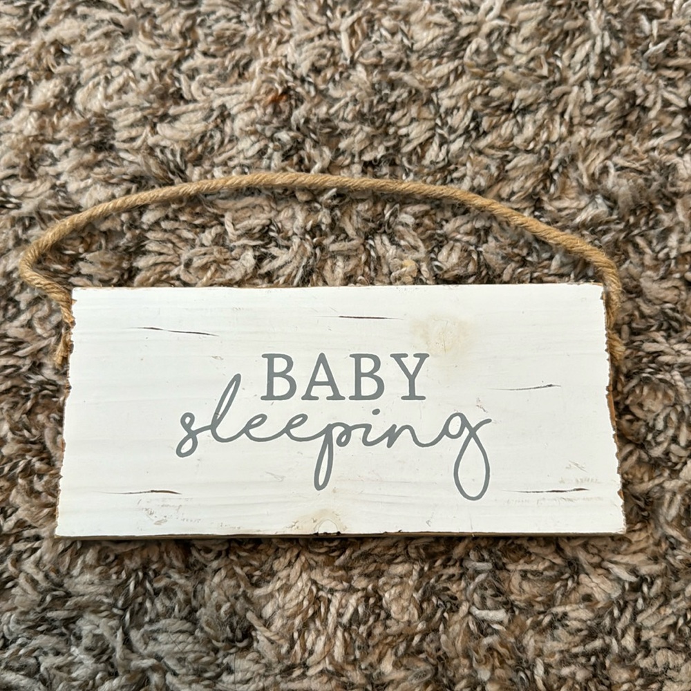 Baby sleeping door sign